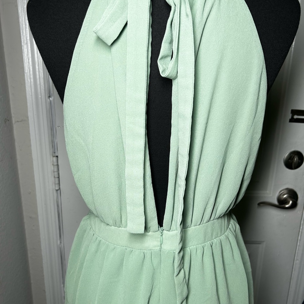 Charlotte Russe Green Halter Backless Dress Cocktail - Picture 8 of 10